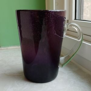 Purple Hand Blown Glass Mug